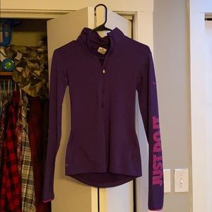 Deep purple Nike pro half zip shirt